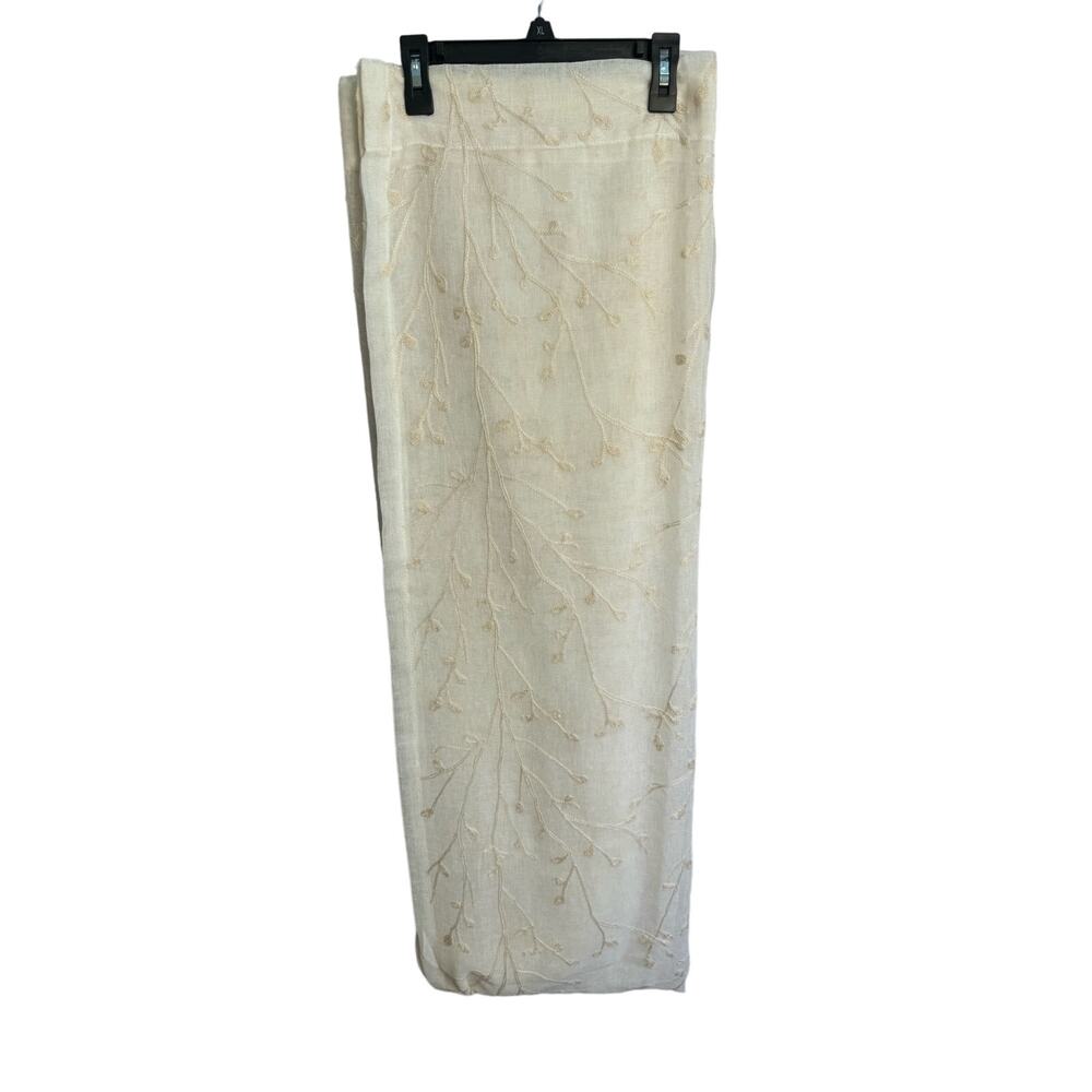 Sheer Embroidered Hidden Tab Top Curtain Drape Panels‎ - Set of 2